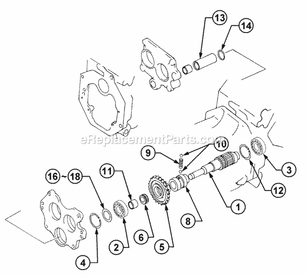 Mfd P.T.O. - Drive Shaft Diagram and Parts List for 54A-458D100, 590-603-100 Cub Cadet Lawn Tractor